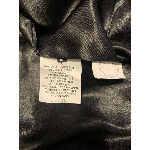 Bod & Christensen Coat Womens 12 Black Leather Button Front Long Jacket Trench - Picture 5 of 6